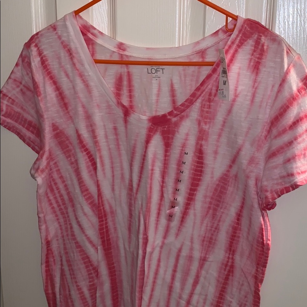 Loft tye dye pink & white shirt